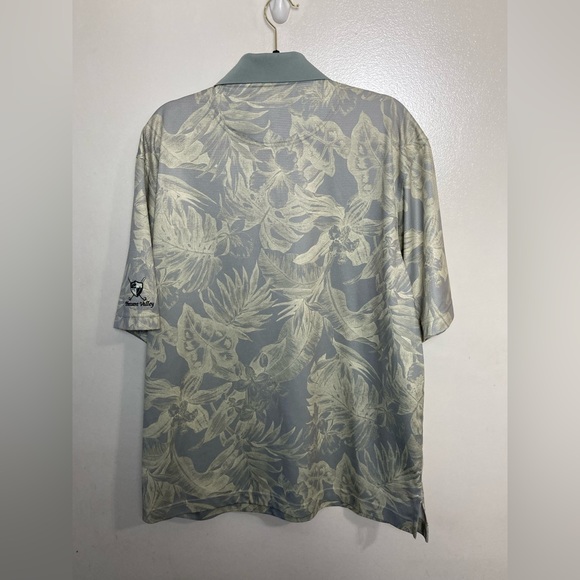 Monterey Club green/gray pattern  sleeve golf polo shirt. Pleasant Valley. XL - Picture 5 of 5